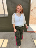 Blake Pink Striped Camo Track Pants