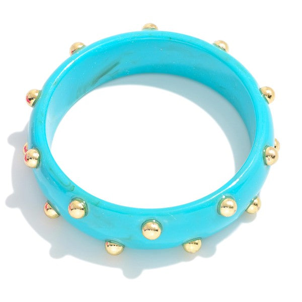 Gold Studded Bangle (Multiple Colors)