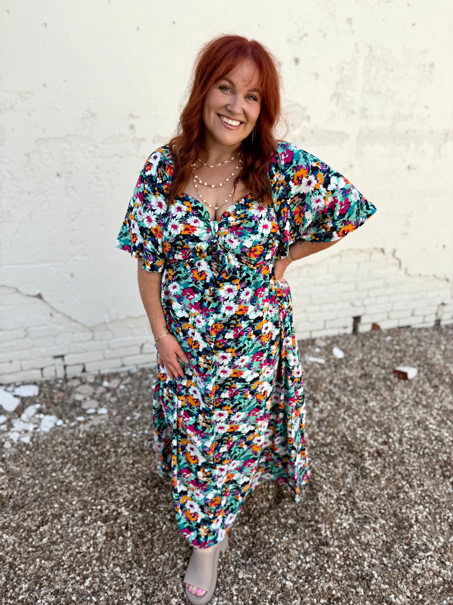 Tracy Black Floral Sweetheart Dress
