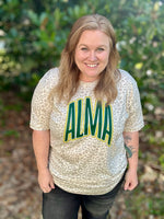 Vintage Varsity Tee on Leopard