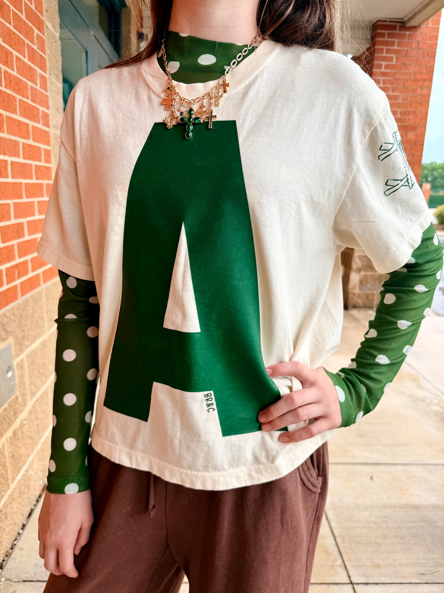 Initial School Spirit Cropped Tee