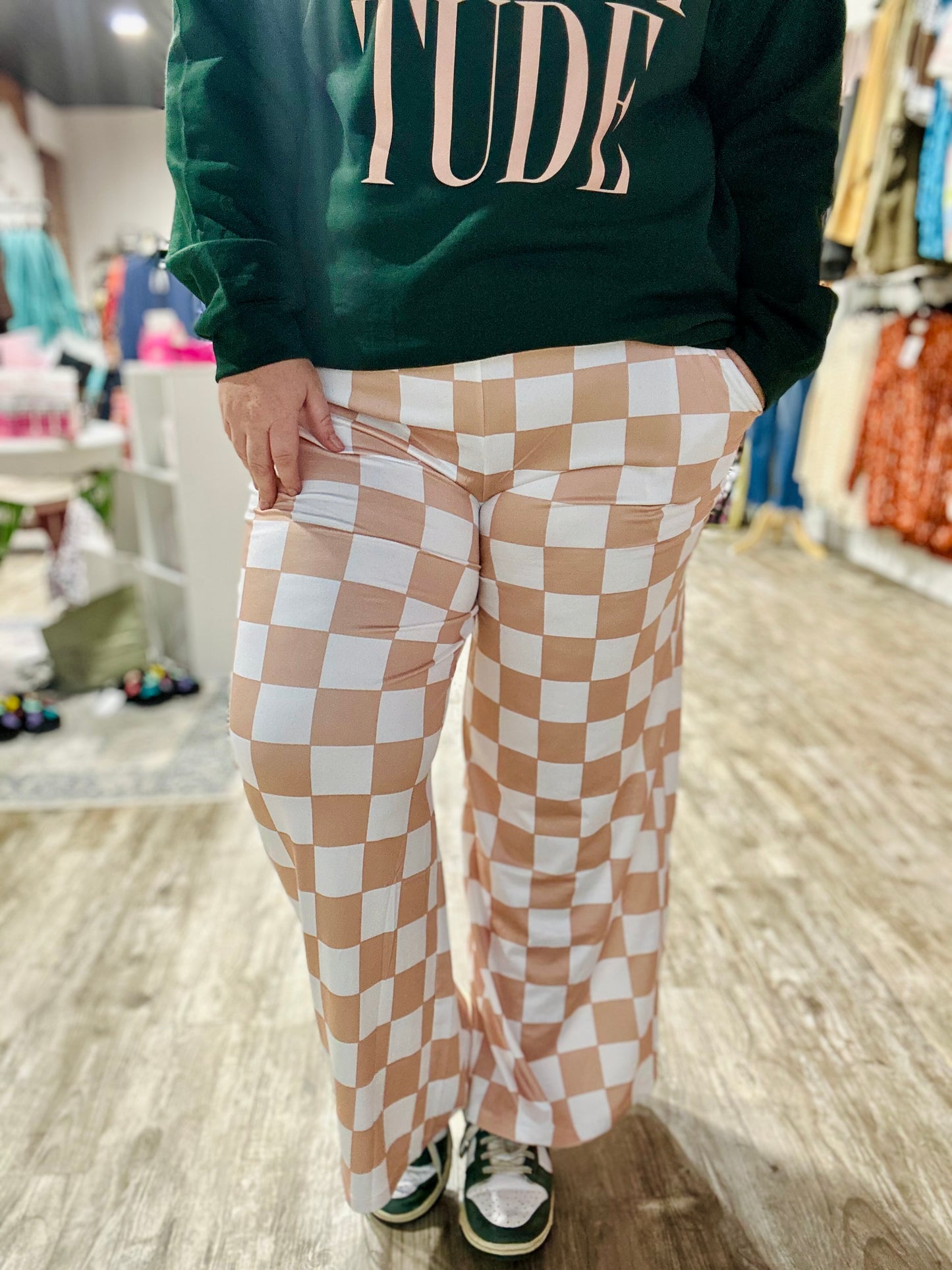 Charlie Checked Wide Leg Pants