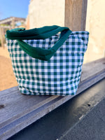 Green Checkered Puffer Bag