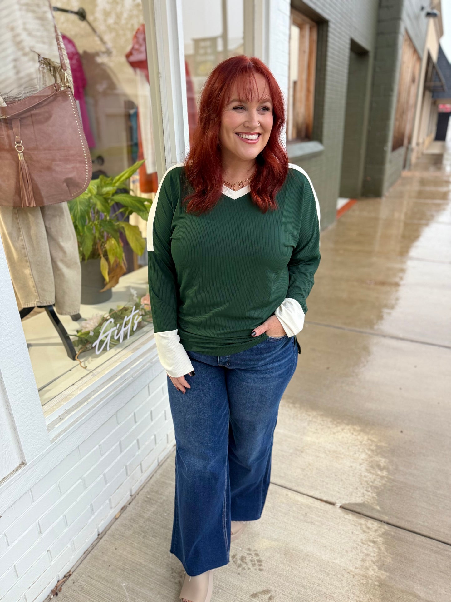 Carrie V-Neck Long Sleeve Top