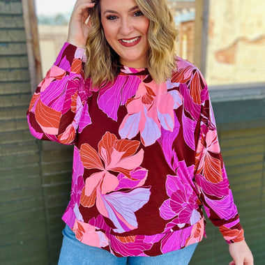Katlyn Peach Floral Top