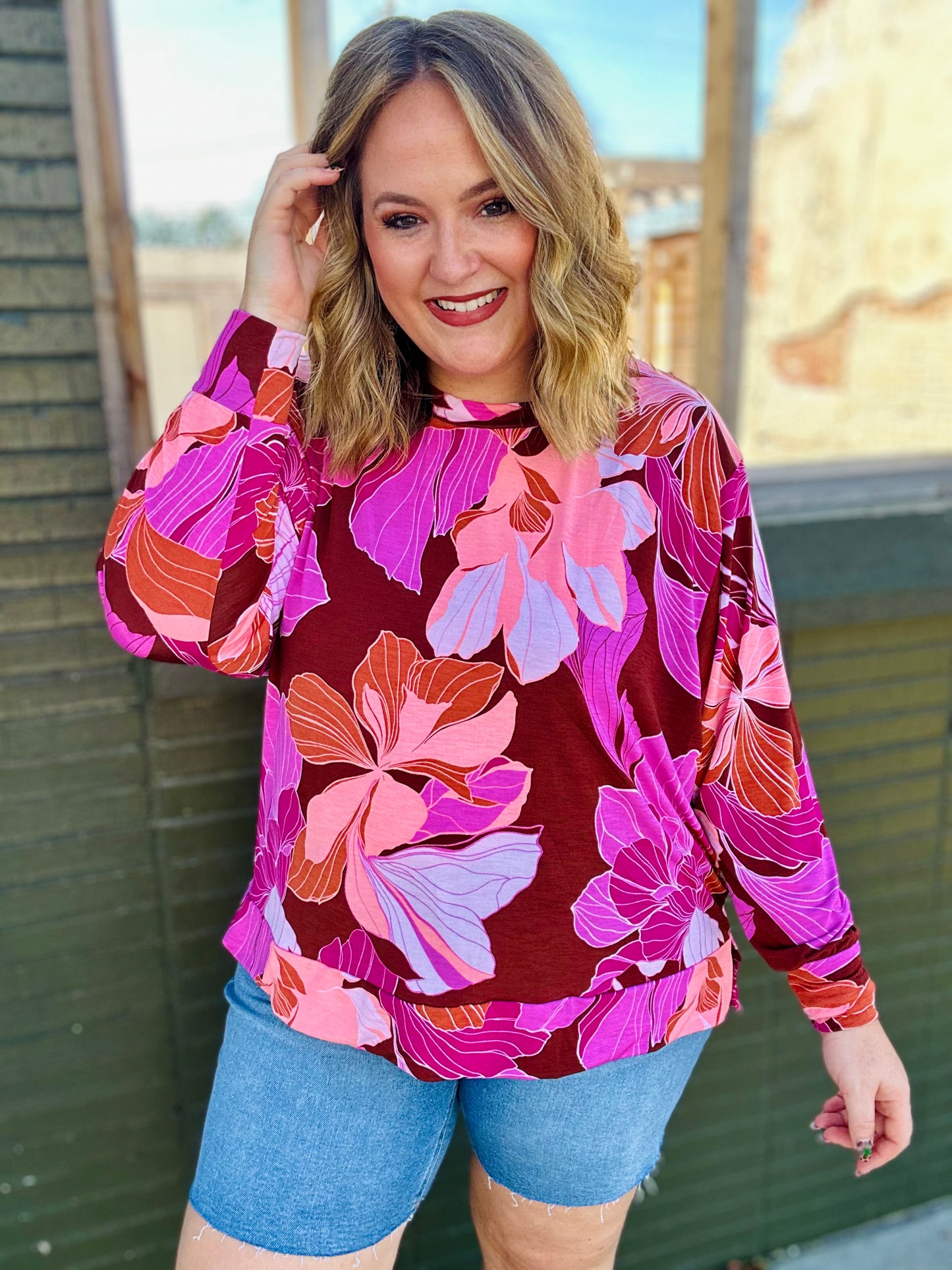Katlyn Peach Floral Top