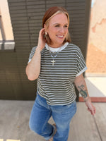 Lennie Striped Top in Olive