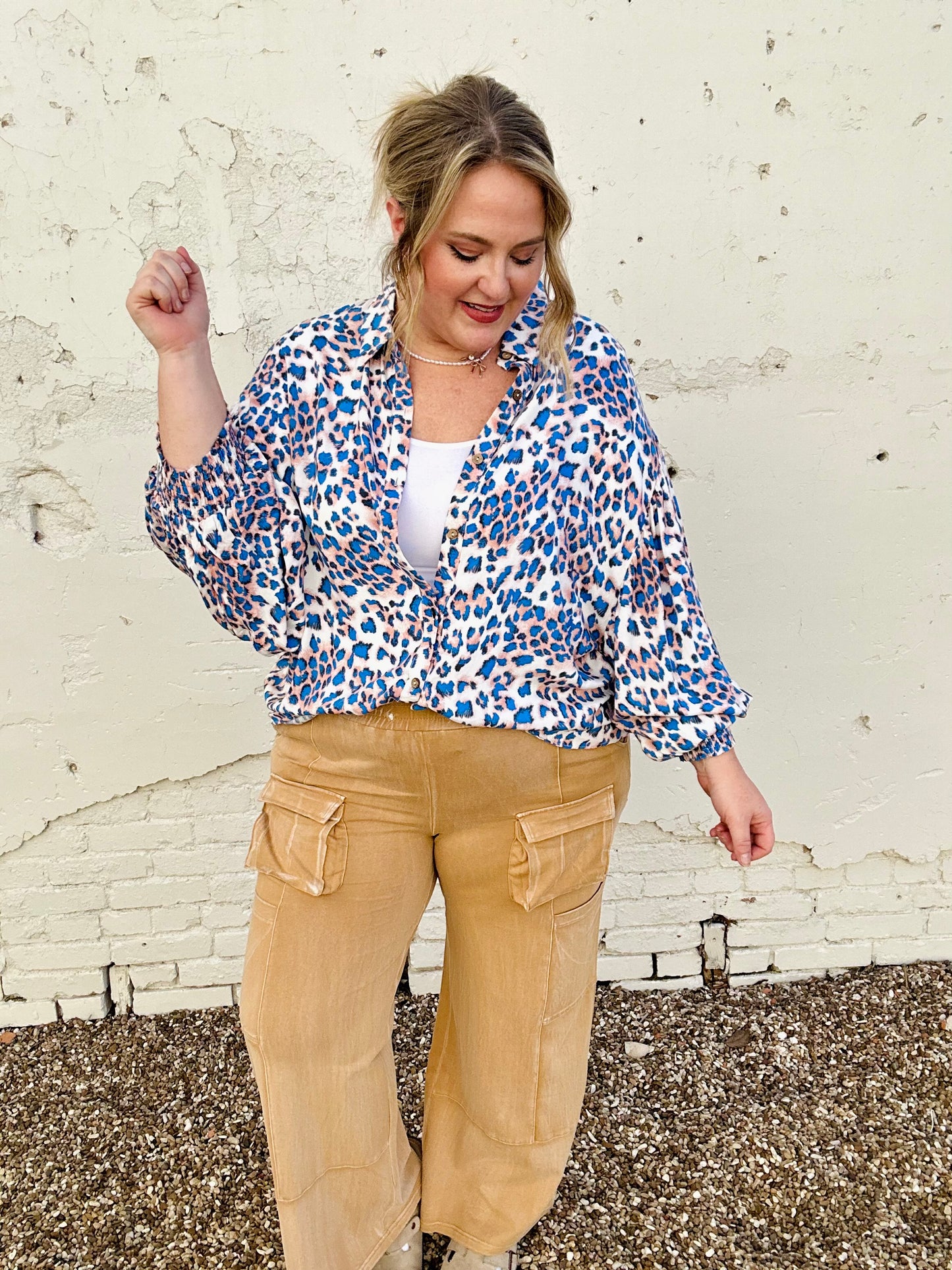 Wide Leg Knit Cargo Pants