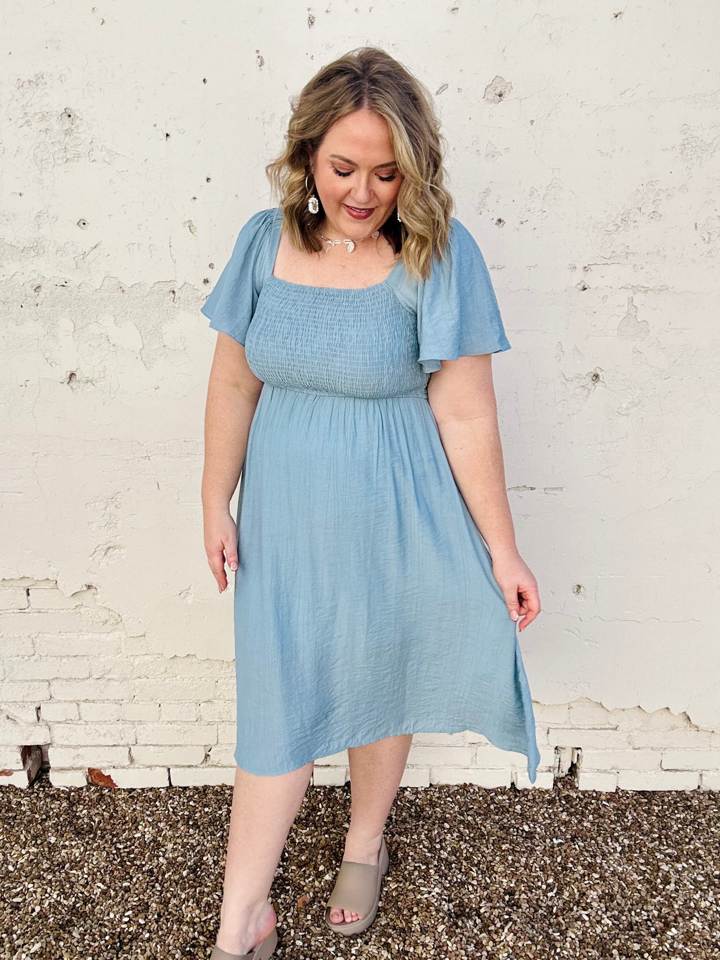 Megan Square Neck Midi Dress