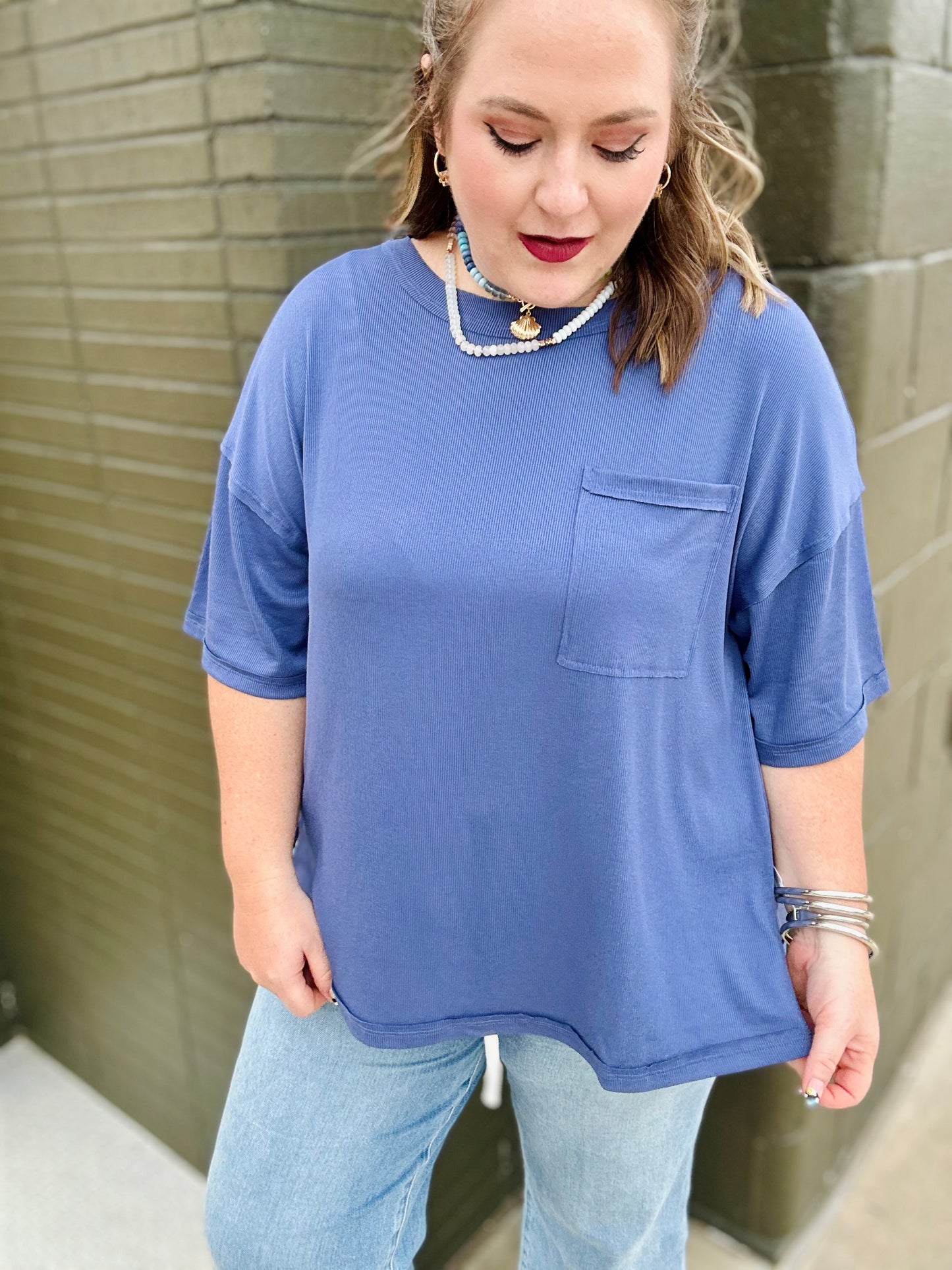Lennie Ribbed Boyfriend Top (Multiple Colors)