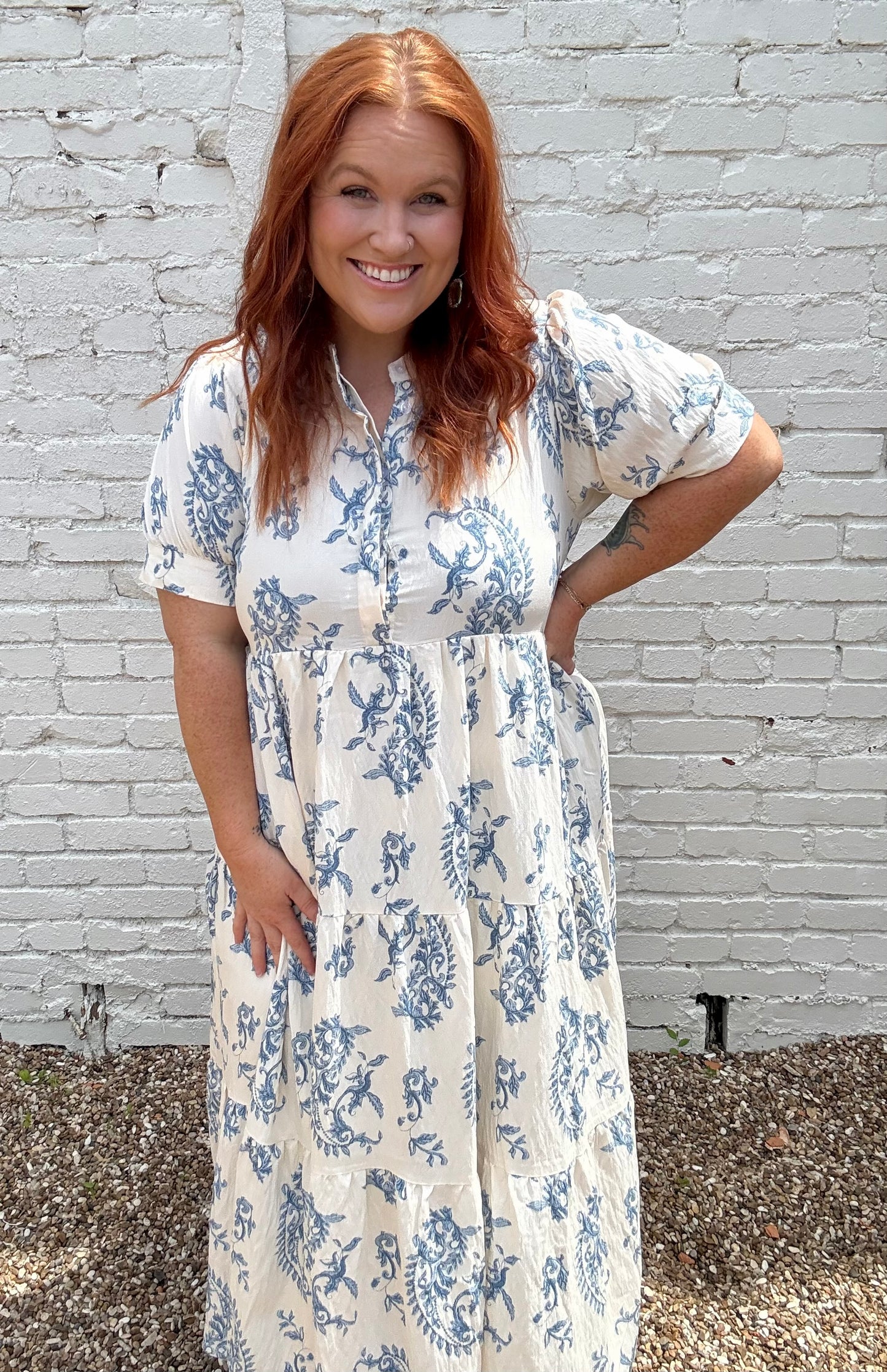 Jeri Blue Floral Dress