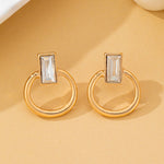 Crystal Cut Door Knocker Earrings