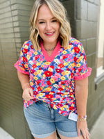 Floral V Neck Top