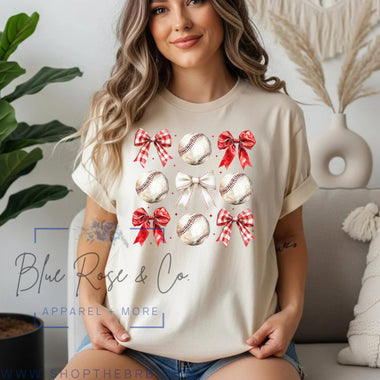 Baseball Bows Tee (Choose your color!)