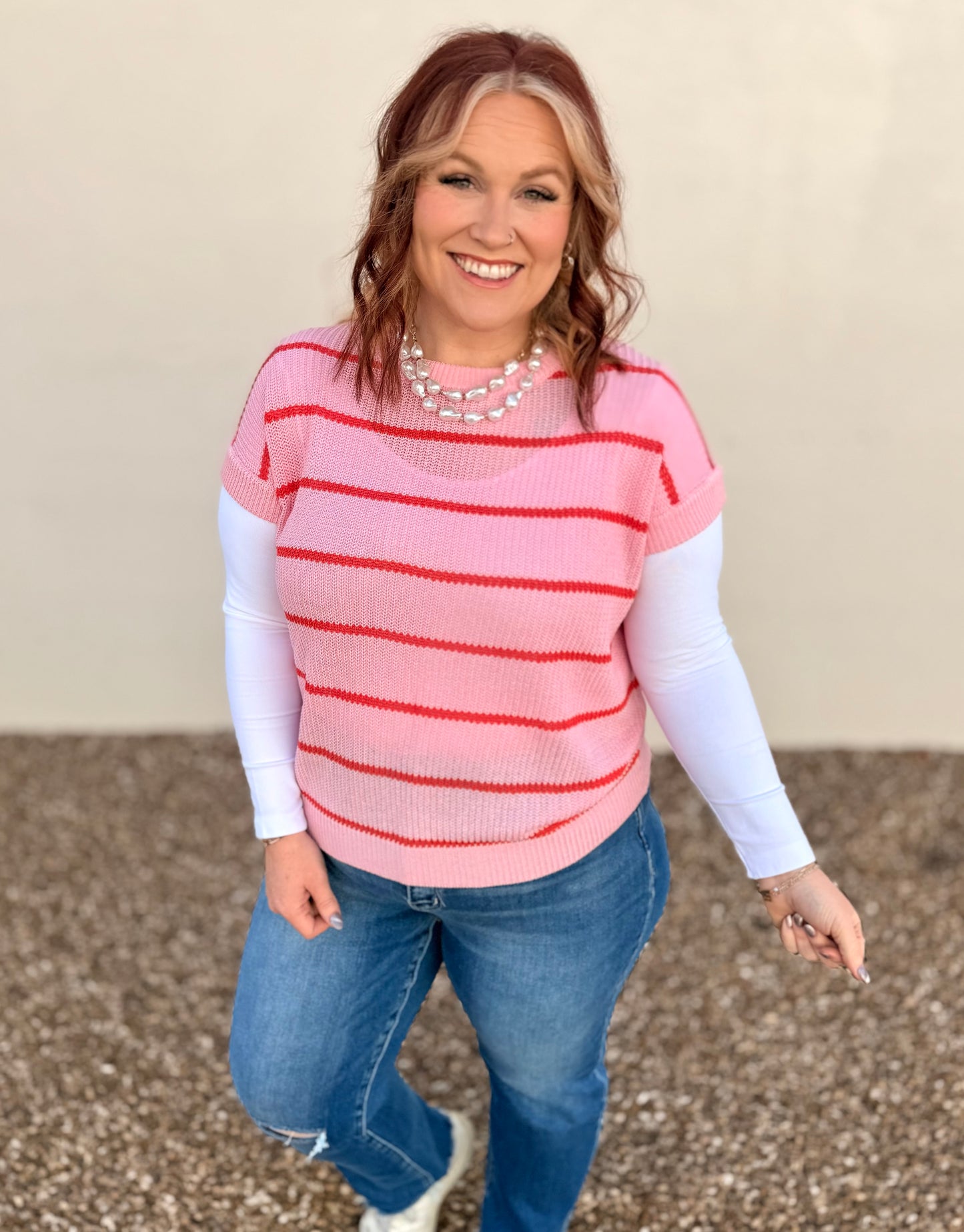 Lexi Pink Sleeveless Knit Top