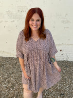 Leopard Babydoll Mini Dress