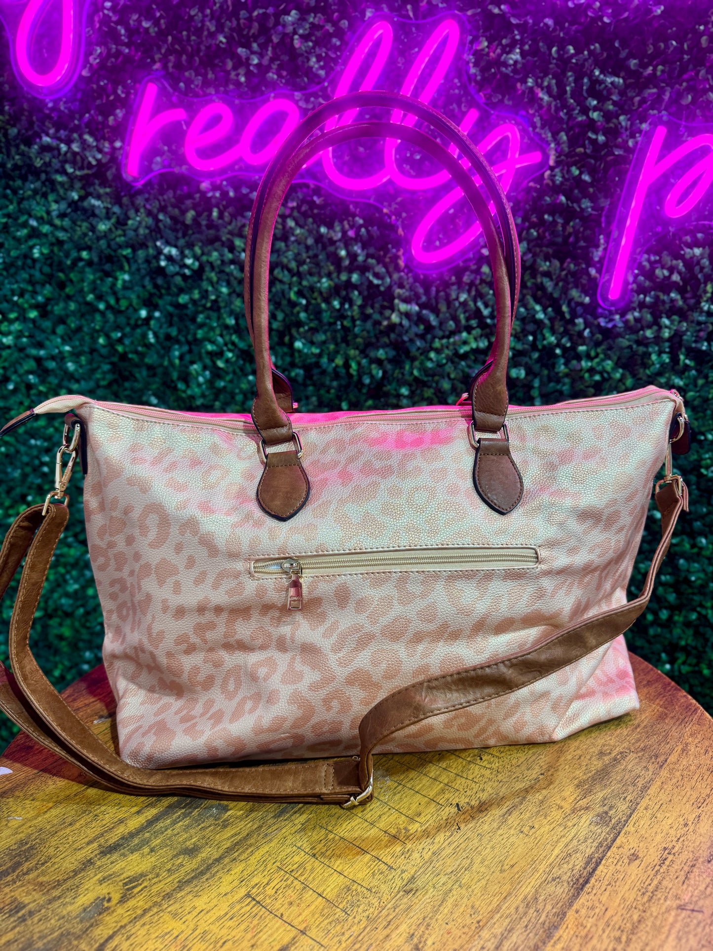 Lena Leopard Weekender Bag