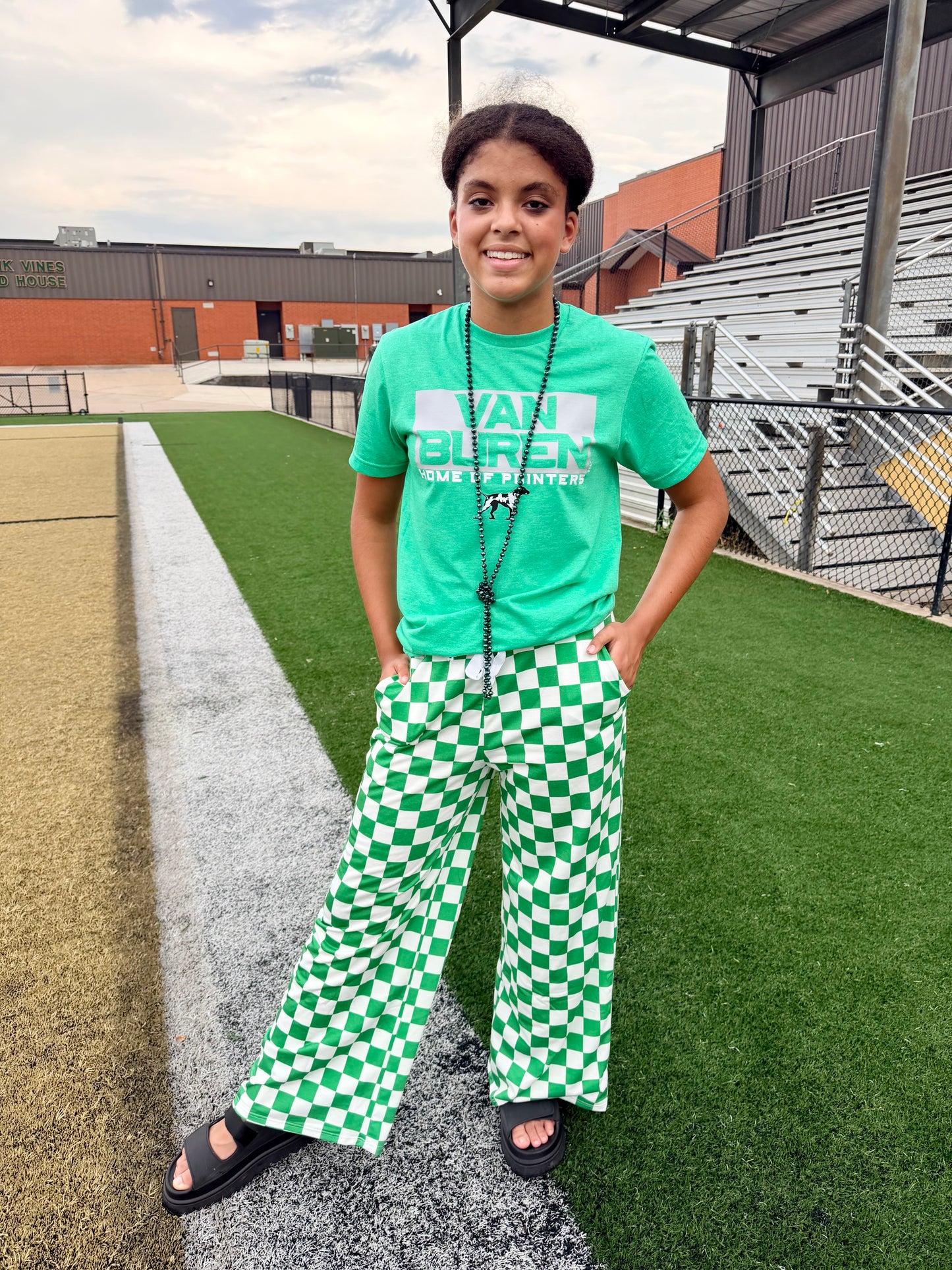 Jackie Green Checkered Pants