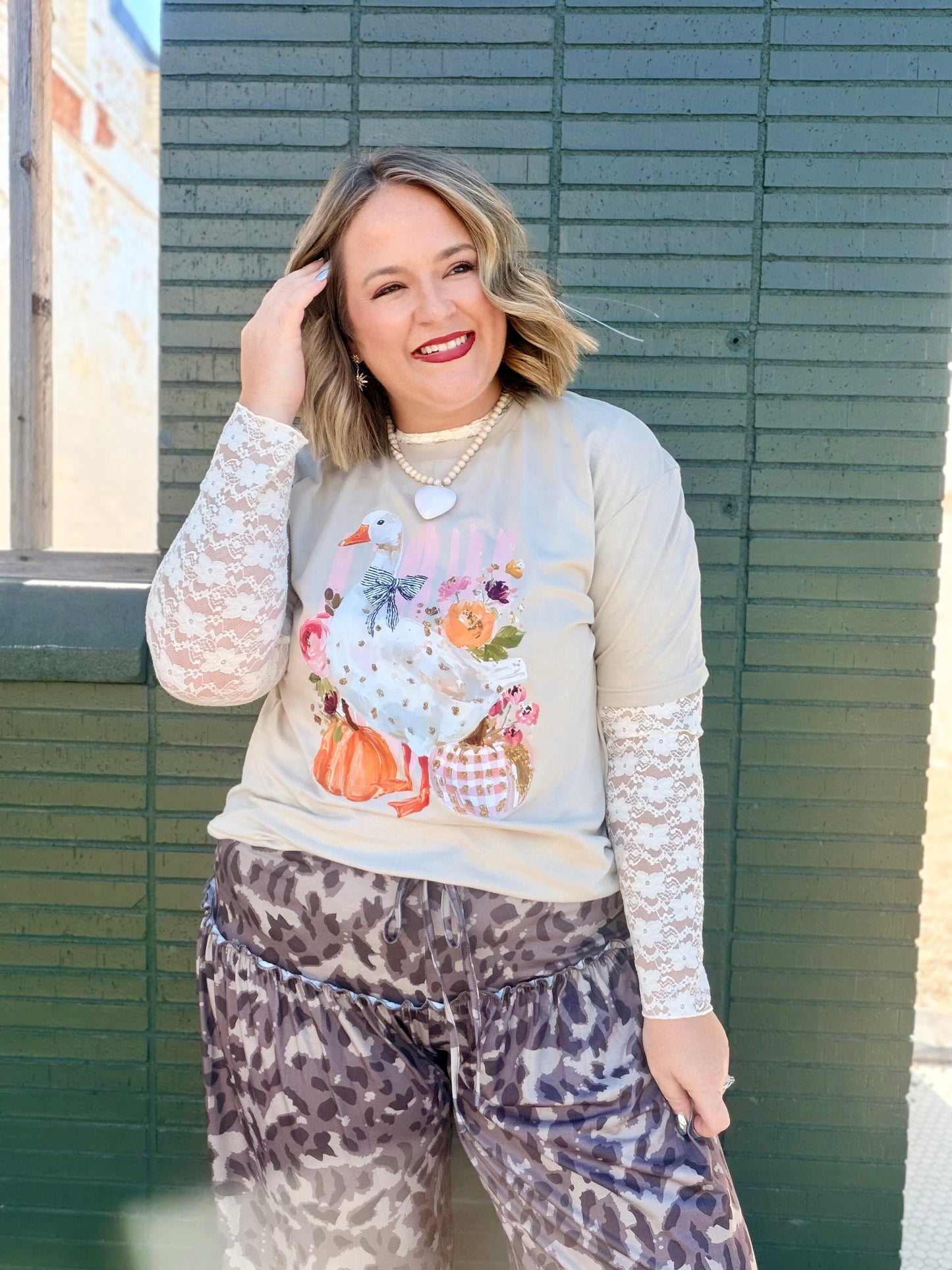 Fall Floral Goose Tee