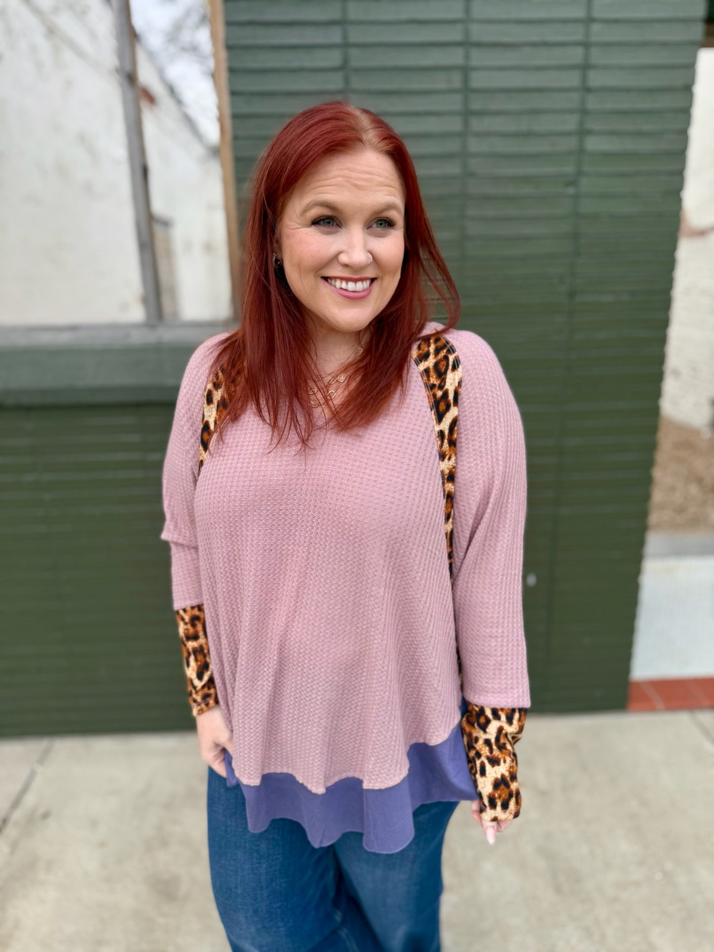 **DOORBUSTER** Bianca Animal Print Waffle Top