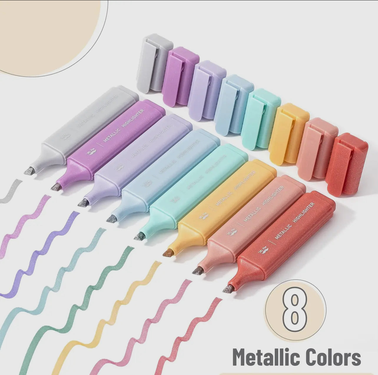 Glitter Highlighters - 8 Pack Set