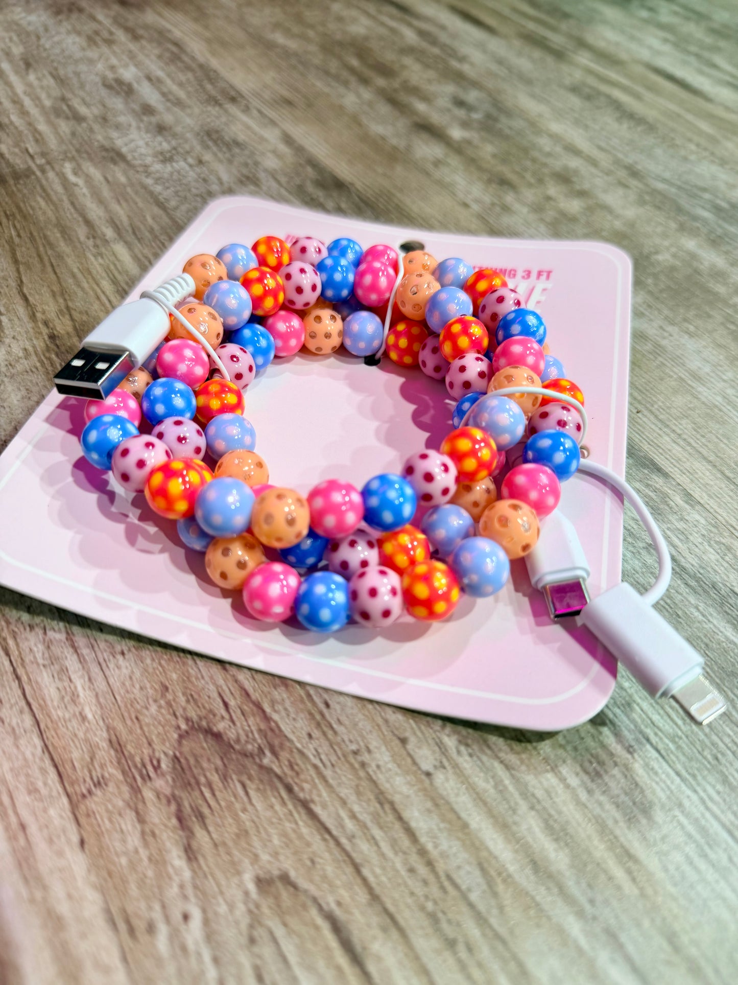 Polka Dot Multi Beaded Universal Charger