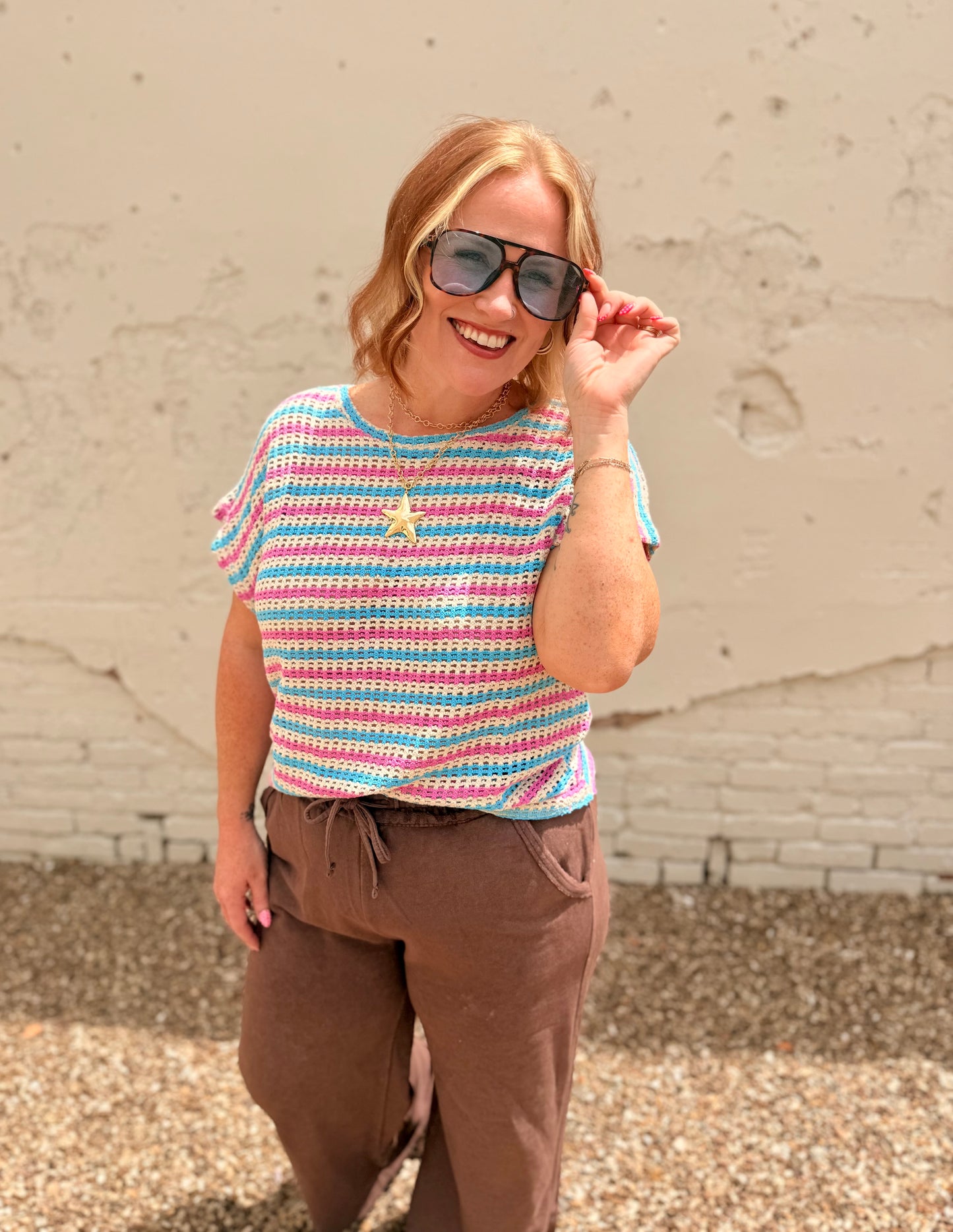 Kira Striped Knit Top