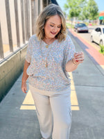 Floral Print Oversized V-Neck Top