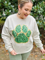 Faux Sequin Paw Sweatshirt