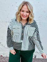 Stacy Striped Collared Top