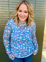 Bloom & Blue Mesh Top