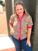 Deidre Animal Print Button Up Top