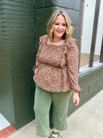 Karen Acid Wash Pants in Olive