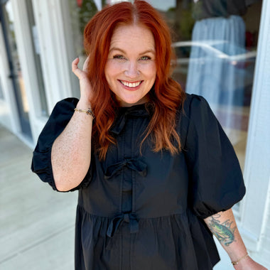 Emily Black Bow Top
