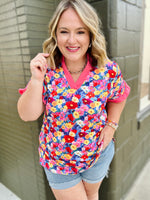 Floral V Neck Top