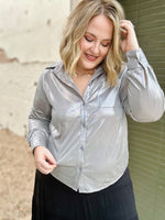 Life of the Party Shimmer Top in Silver