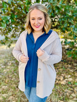 Holly Ribbed Cardigan In Oatmeal