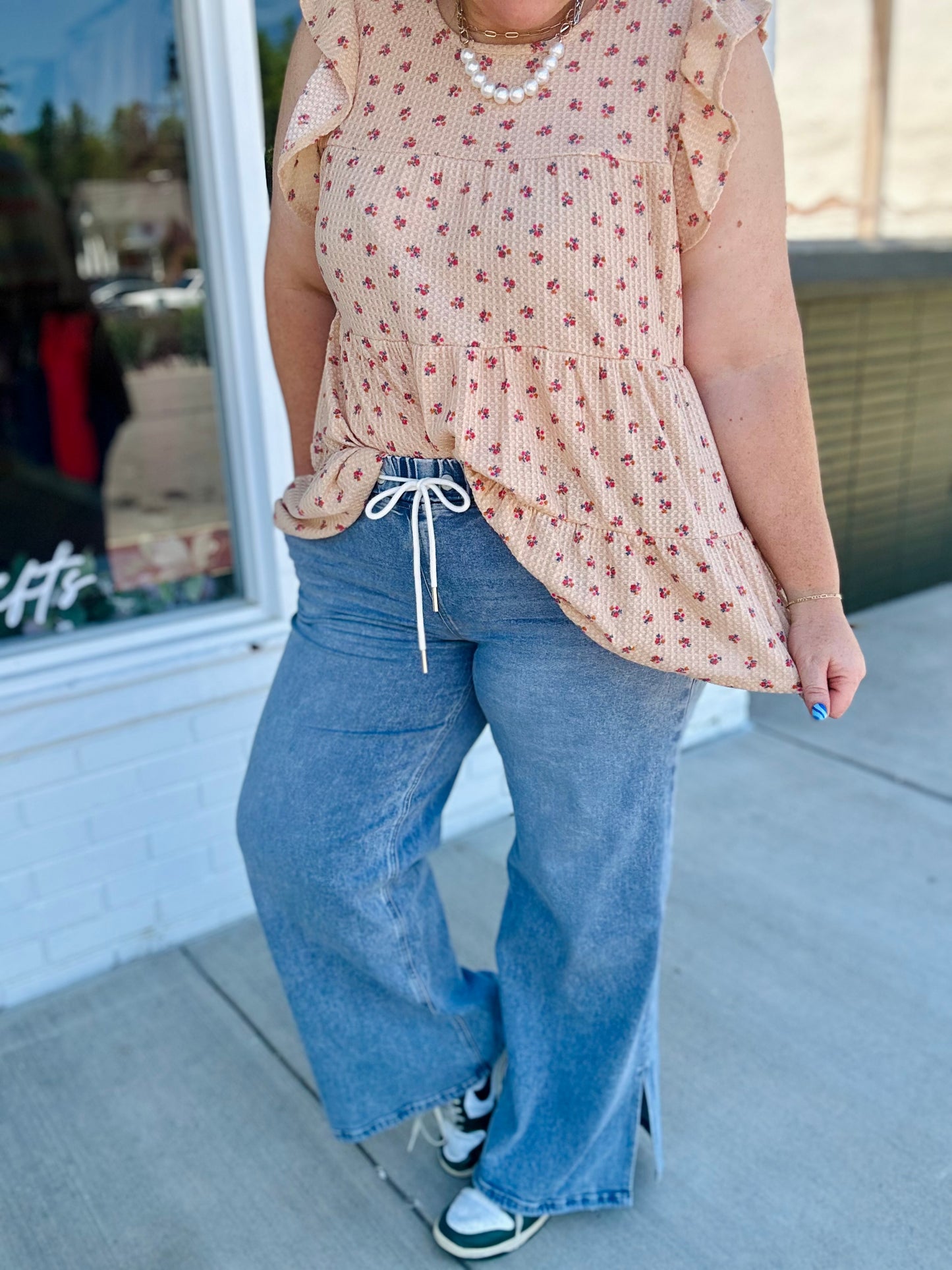 Sara Slit Leg Vervet Jeans