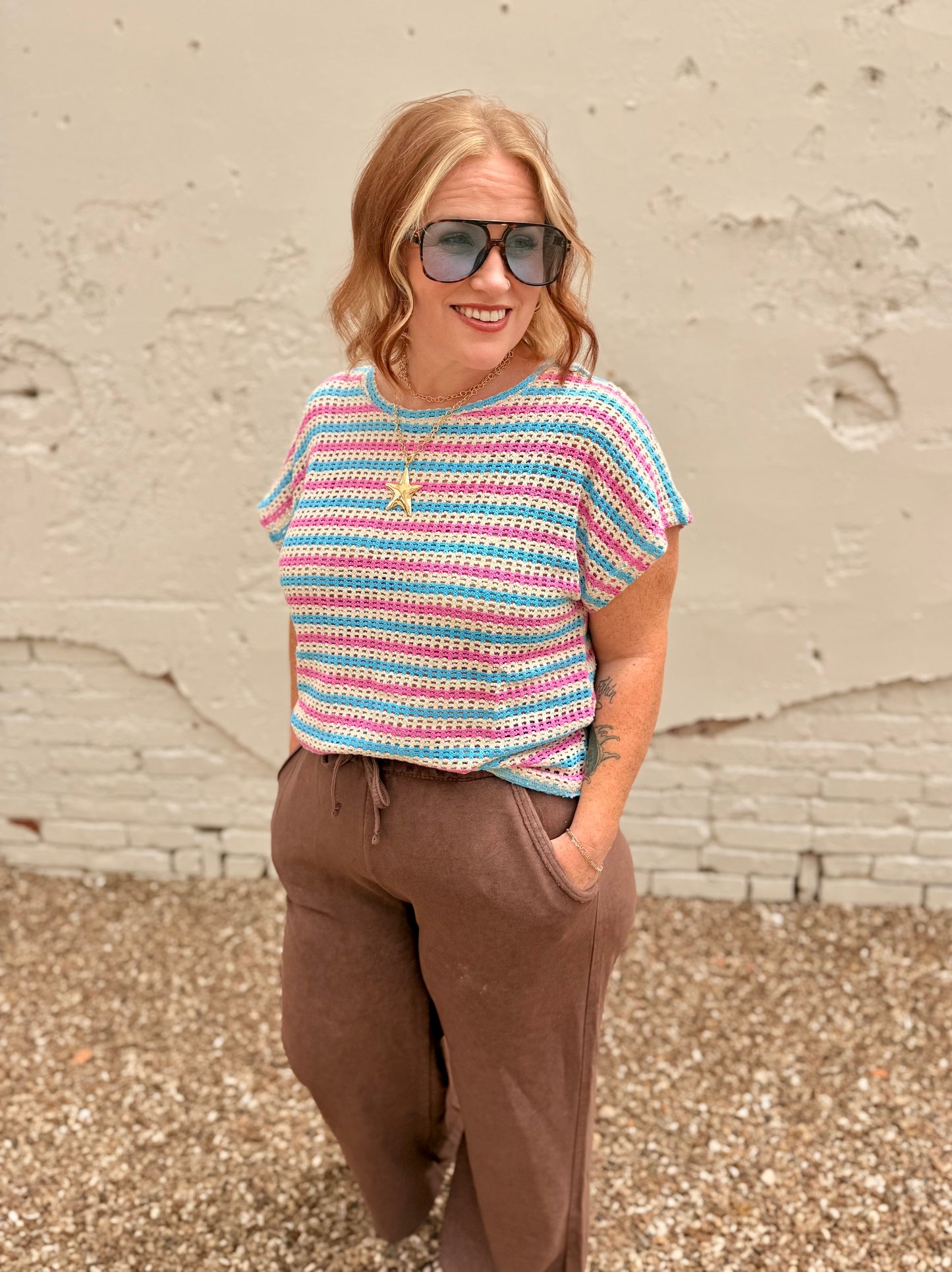 Kira Striped Knit Top