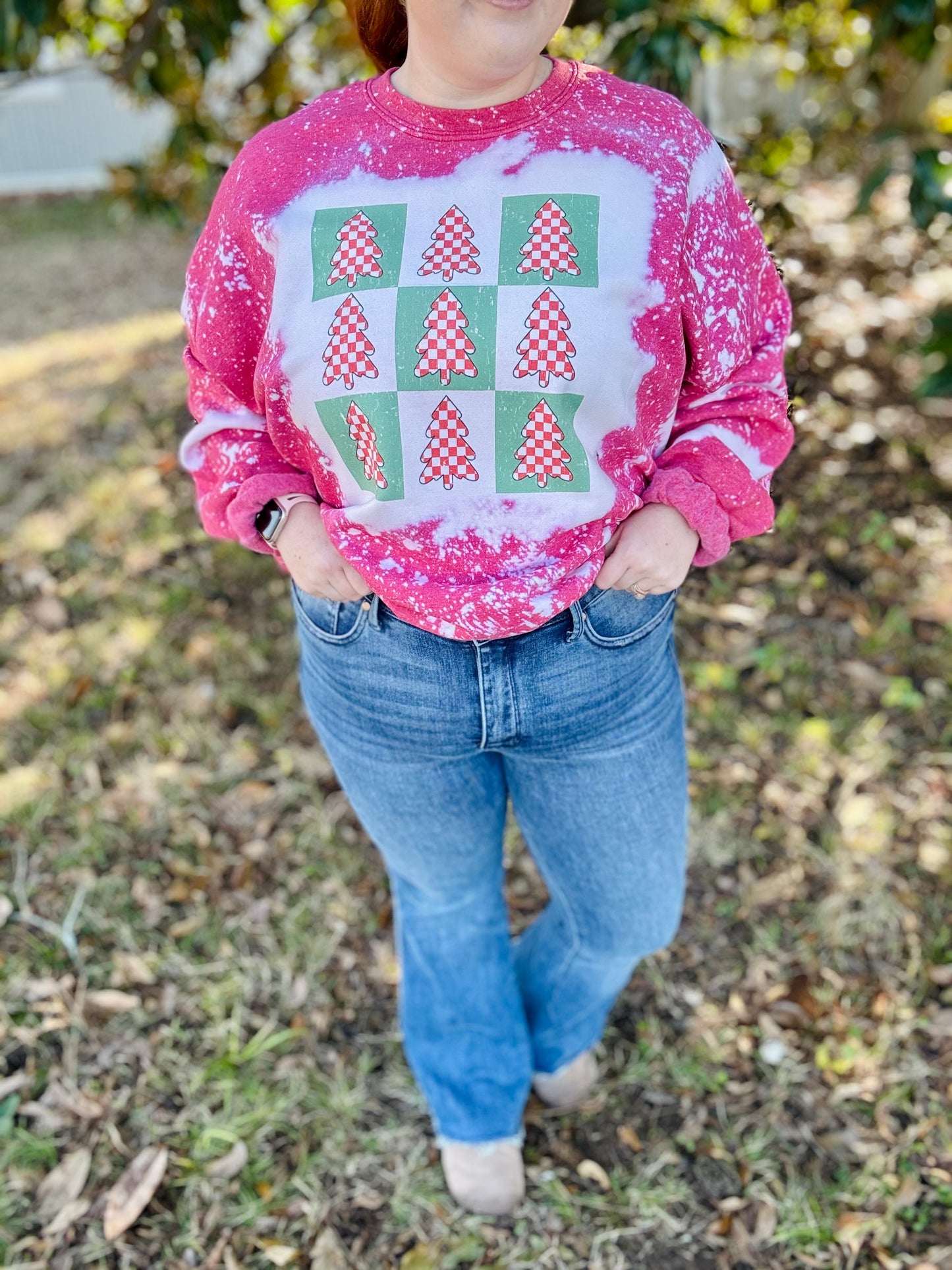 Bleached Checkered Tree Sweatshirt