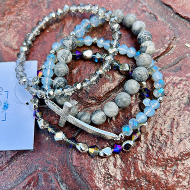 Metal Tone Cross Stack (Multiple Colors)
