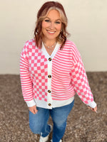 Polly Pink Multi Print Cardigan