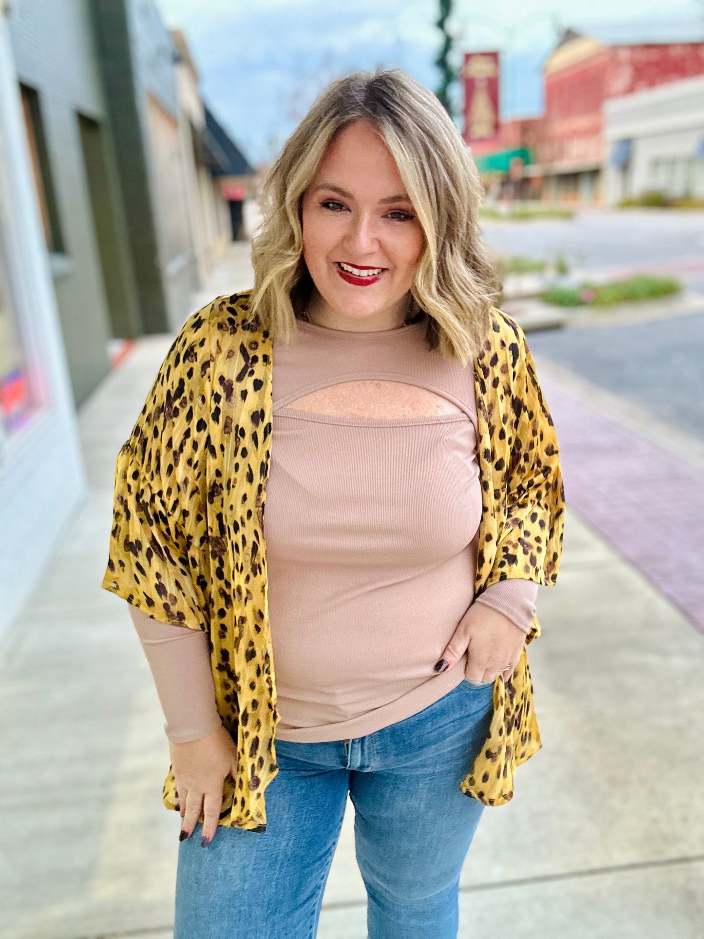 **DOORBUSTER** Hillaree Honey Mix Kimono