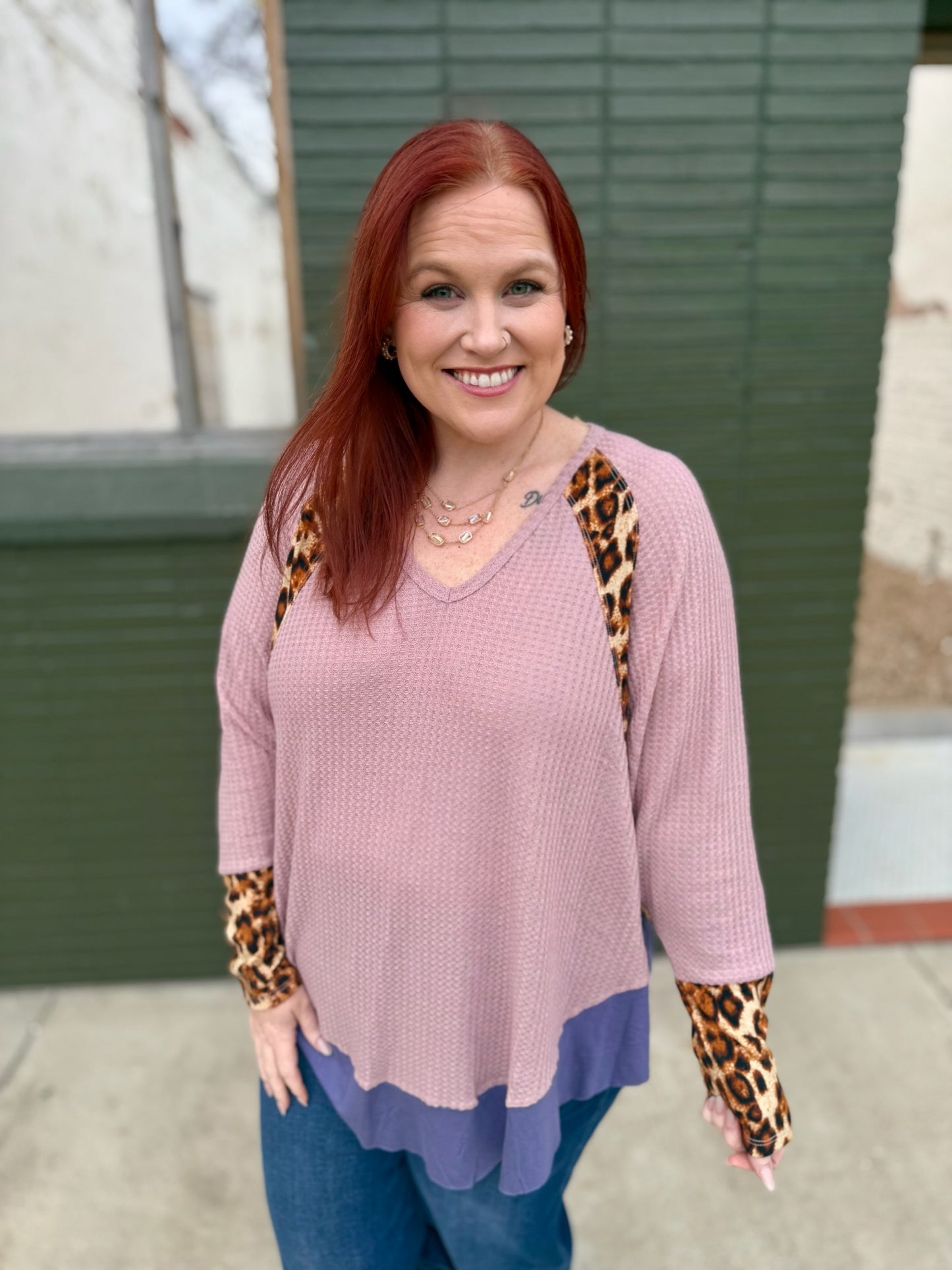 **DOORBUSTER** Bianca Animal Print Waffle Top