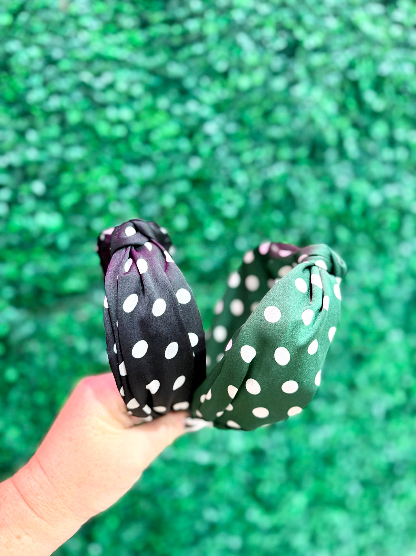 Polka Dot Headband In Green