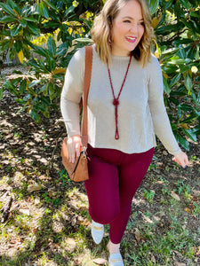 Tamra High Rise Skinnies in Burgundy