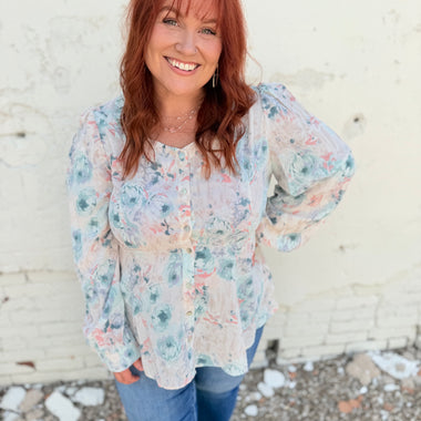 Sophia Floral Button Down Top