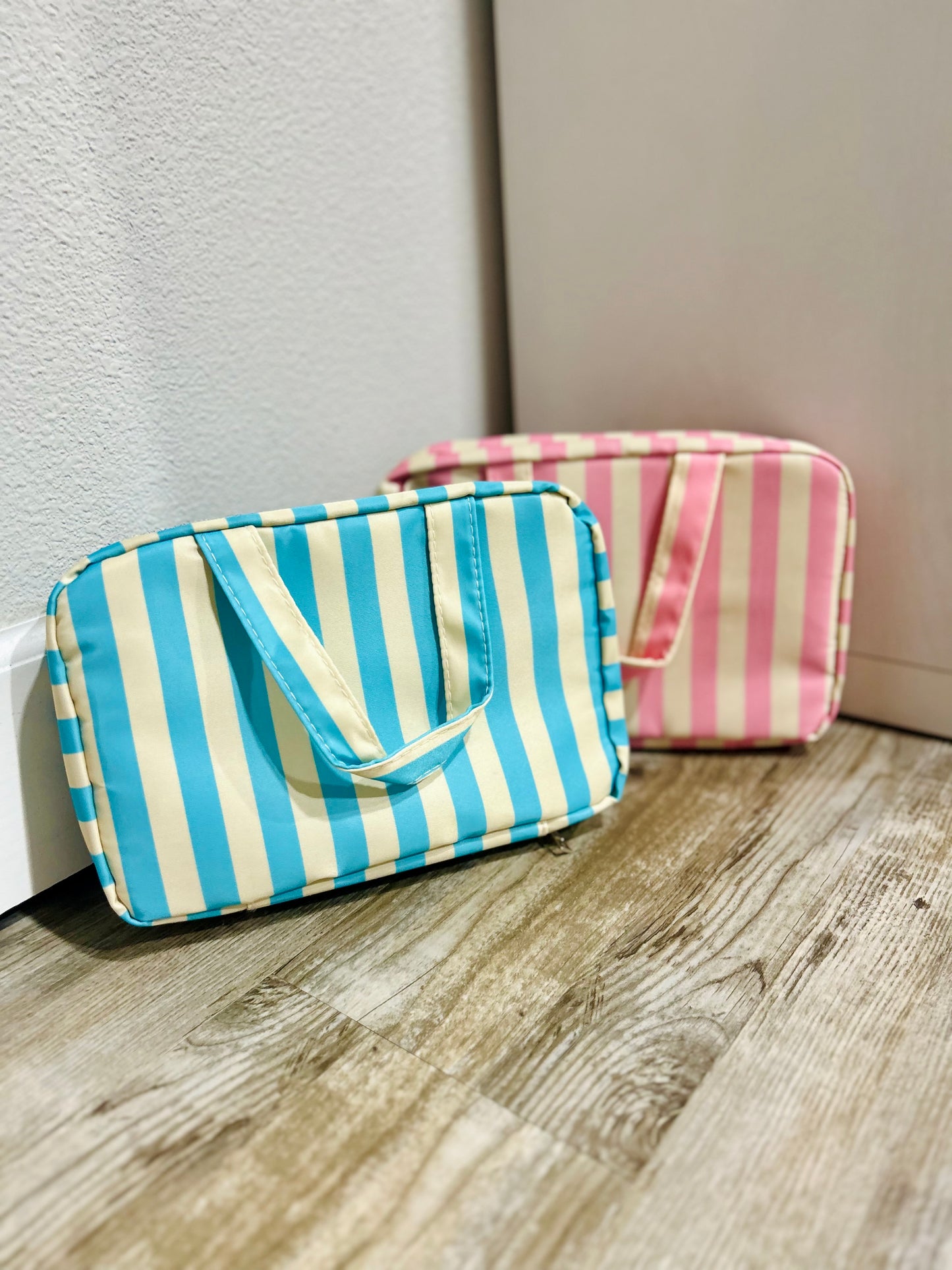 Striped Hanging Toiletry Travel Bag (Multiple Colors)