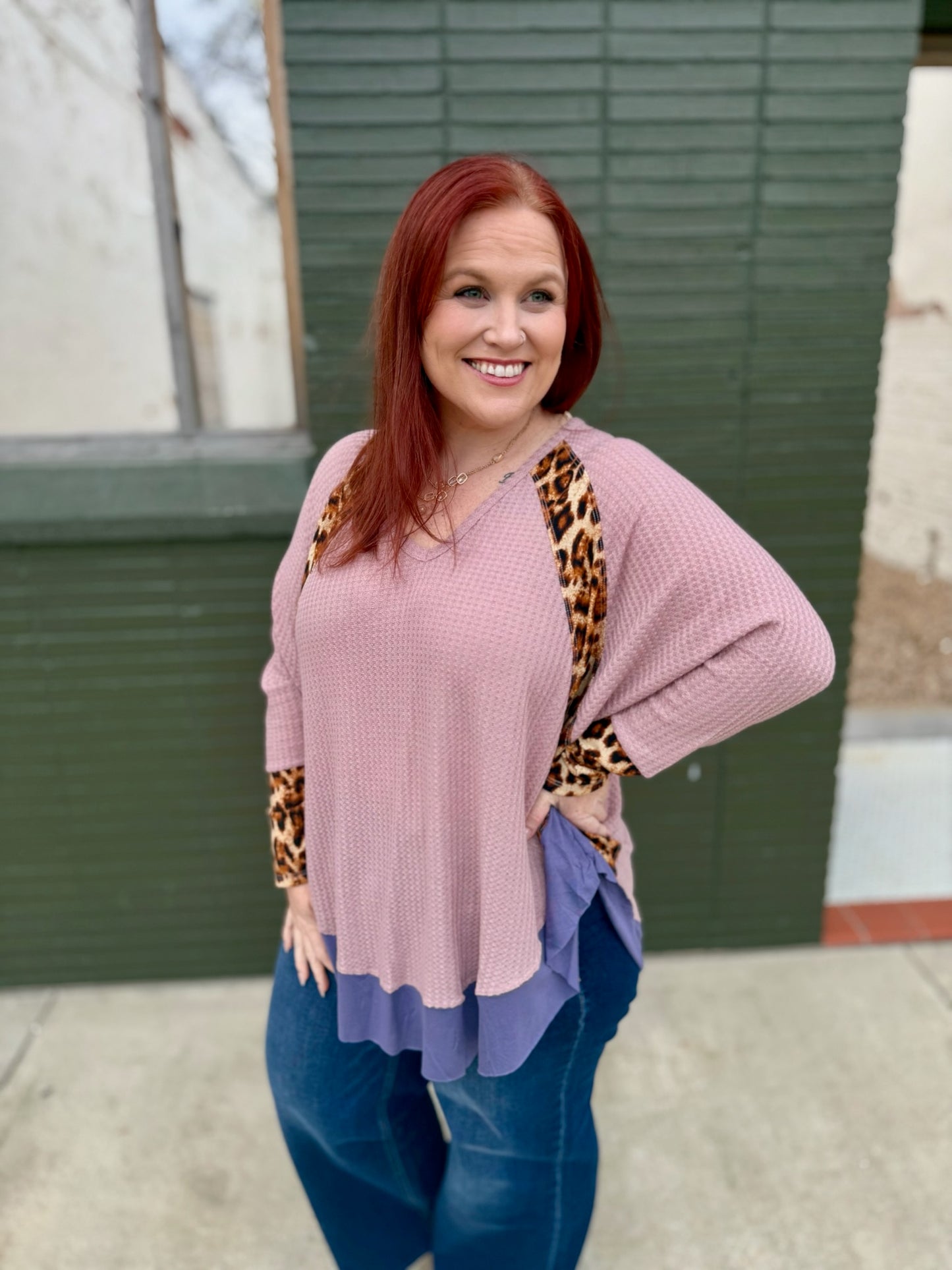 **DOORBUSTER** Bianca Animal Print Waffle Top