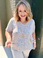 Floral Print Oversized V-Neck Top